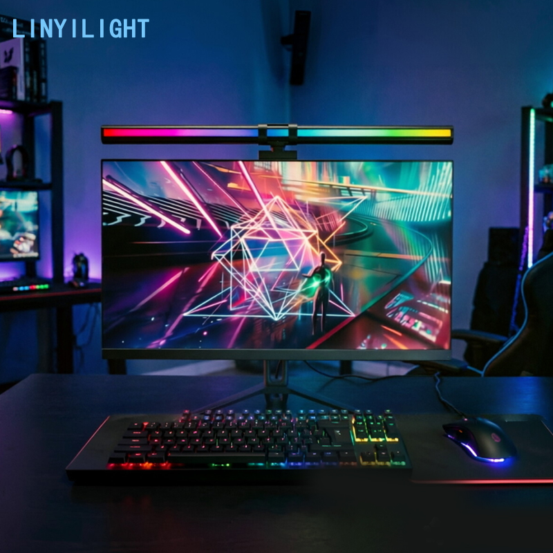 Home Office Work Table - 60/80cm RGB LED-monitorlichtbalk Computermonitorlamp Sfeer Tafellamp