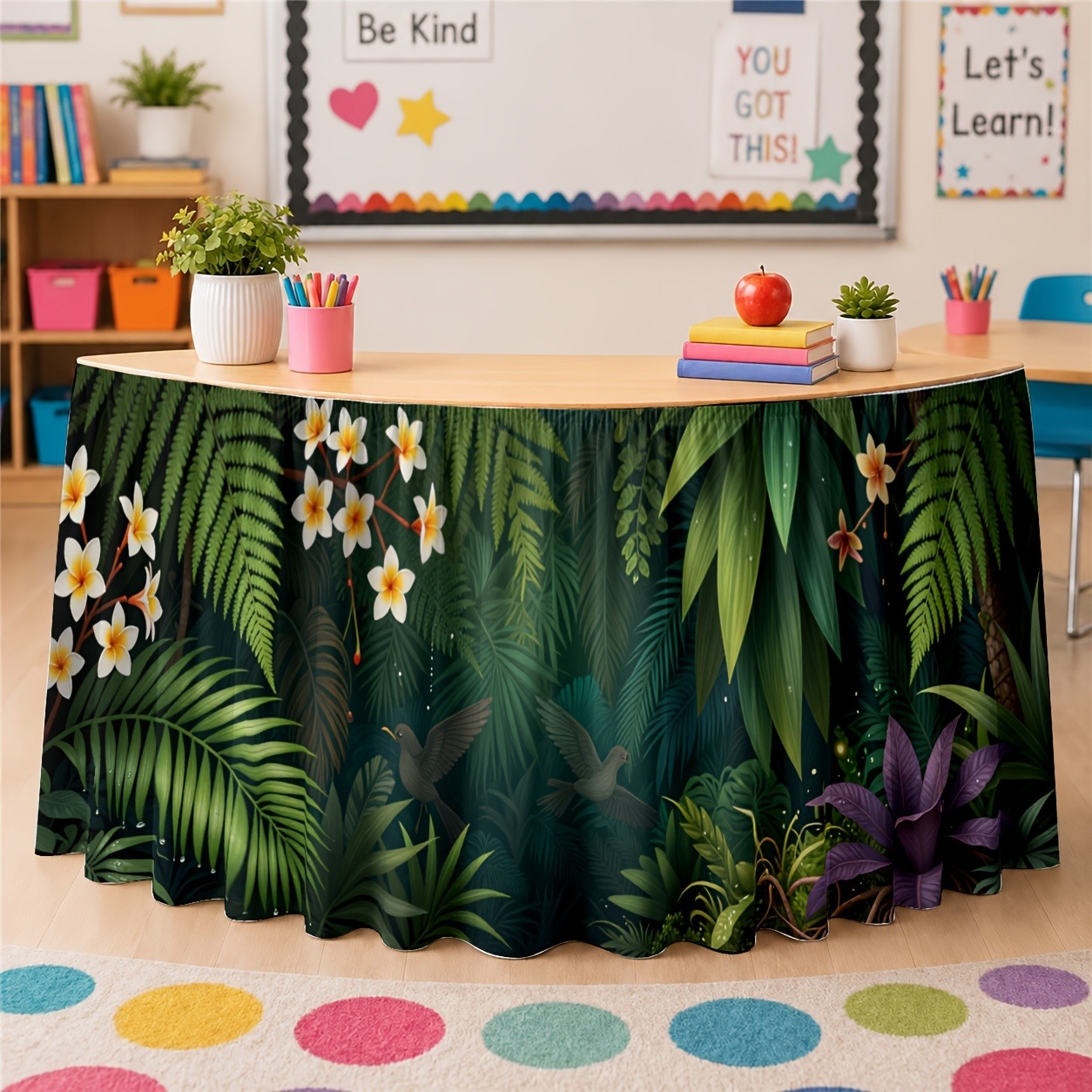 Home Office Work Table - Groene exotische plantendecoraties voor bureaus, eettafels,