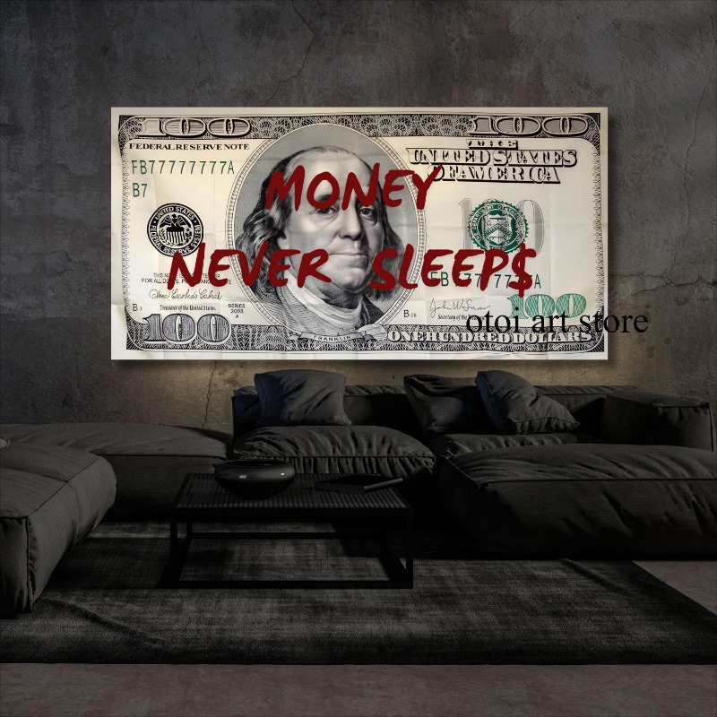 Home Office Room Inspiration - Geld slaapt nooit Inspirerend 100-biljet Dollar