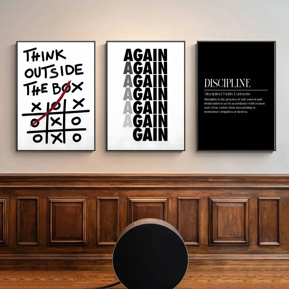 Zwart-wit inspirerende tekst w - Home Office Room Inspiration recensie en prijs