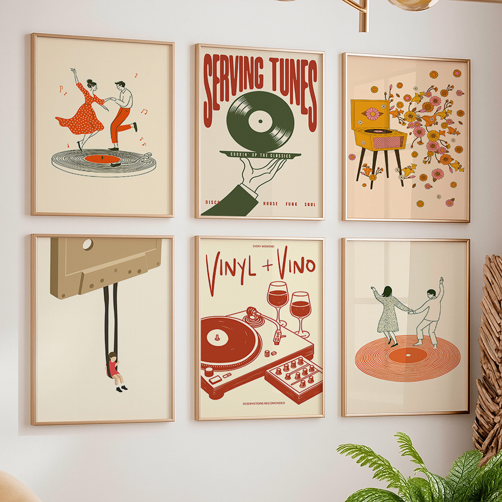 1pc Vintage Muziek Canvas Post - Home Office Or recensie en prijs