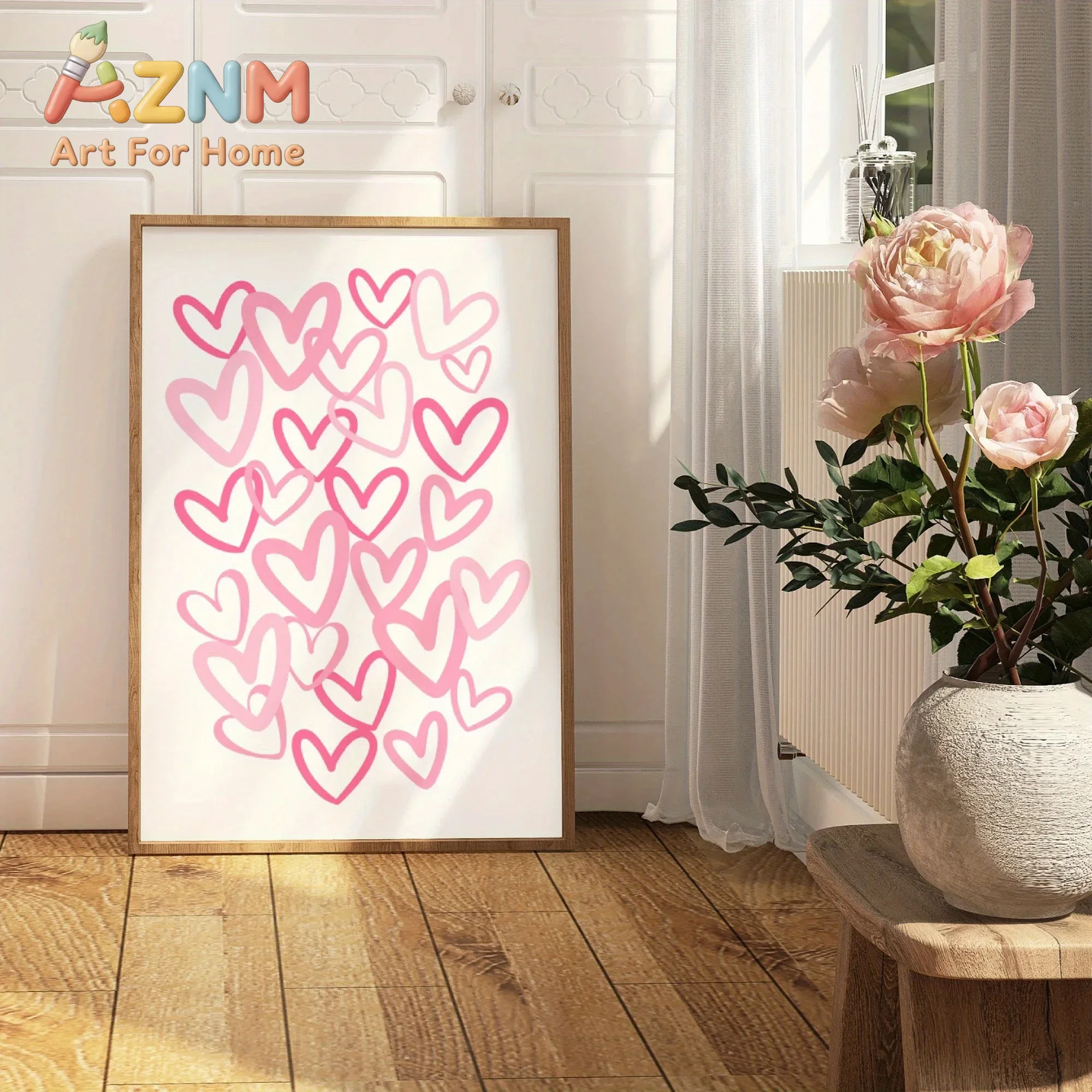 Chique canvasprint met roze li - Home Office Room Inspiration recensie en prijs