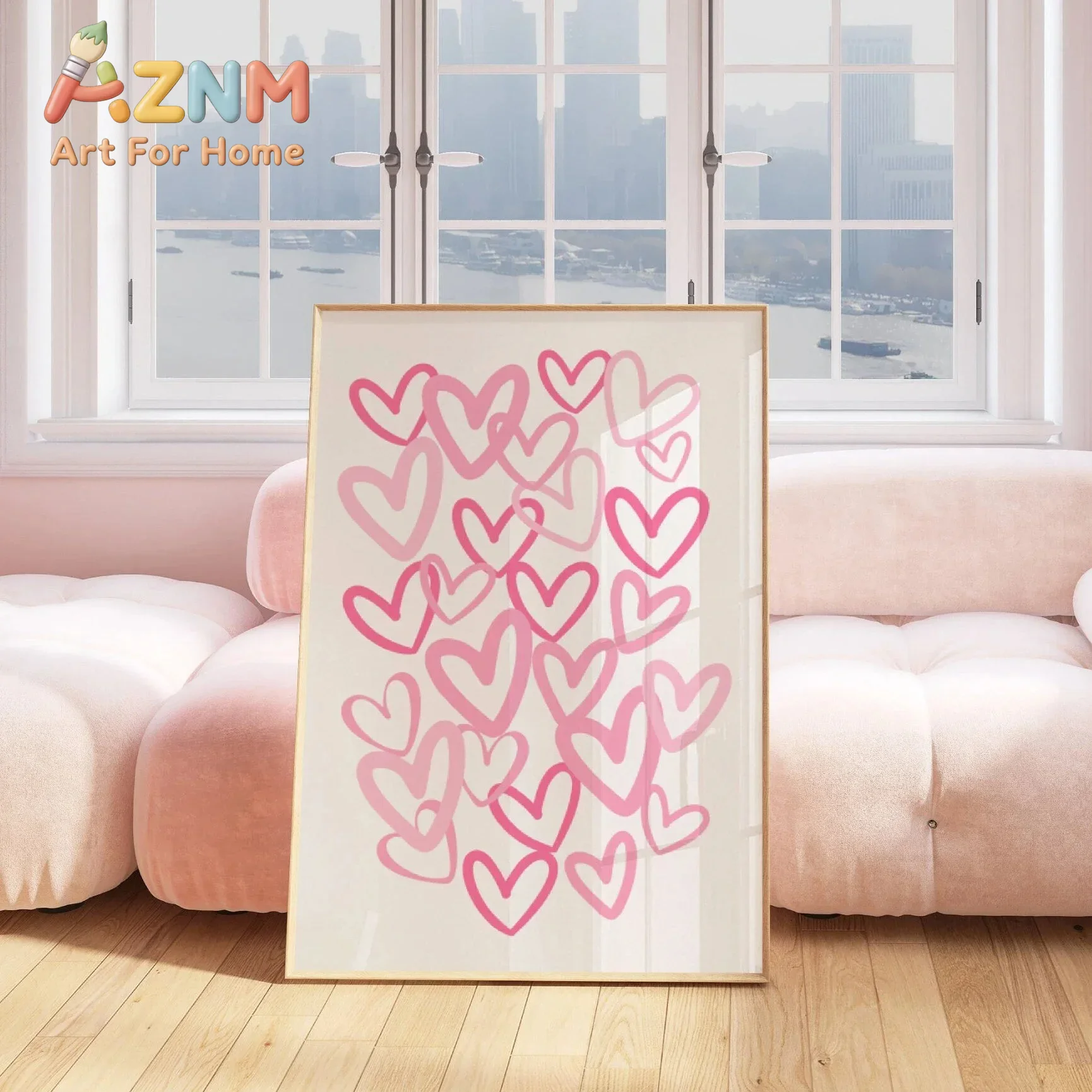 Chique canvasprint met roze li - Home Office Room Inspiration recensie en prijs